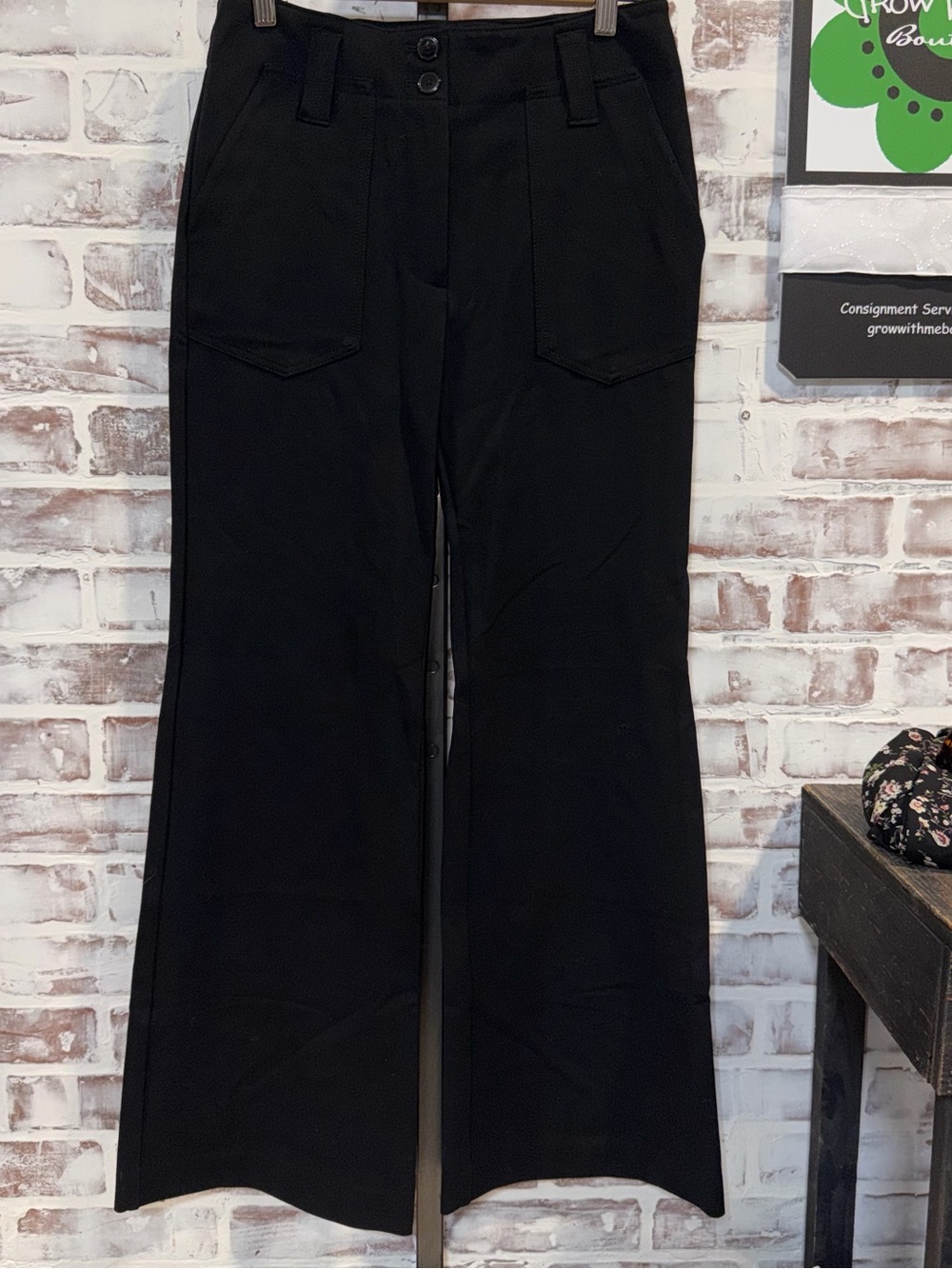 Maeve by Anthropologie Black Boot-Cut Utility Flare Pants